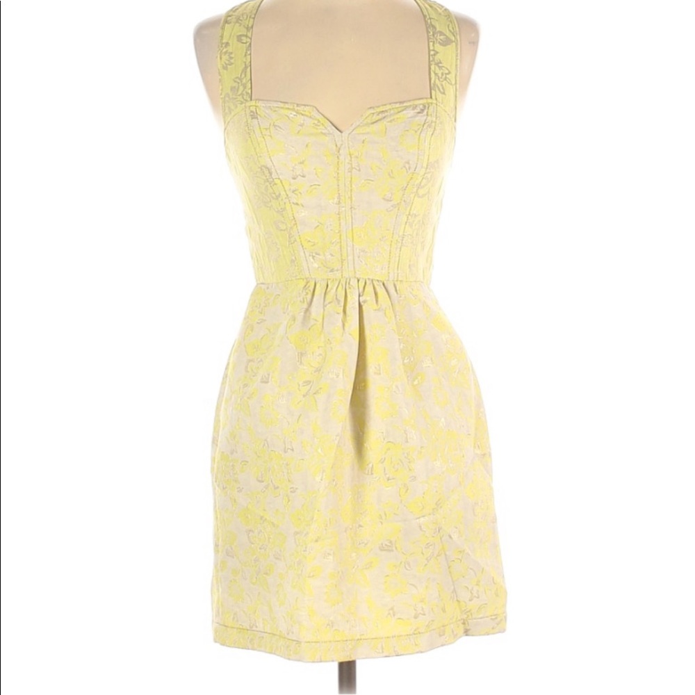Kimchi blue size 4 yellow floral print dress